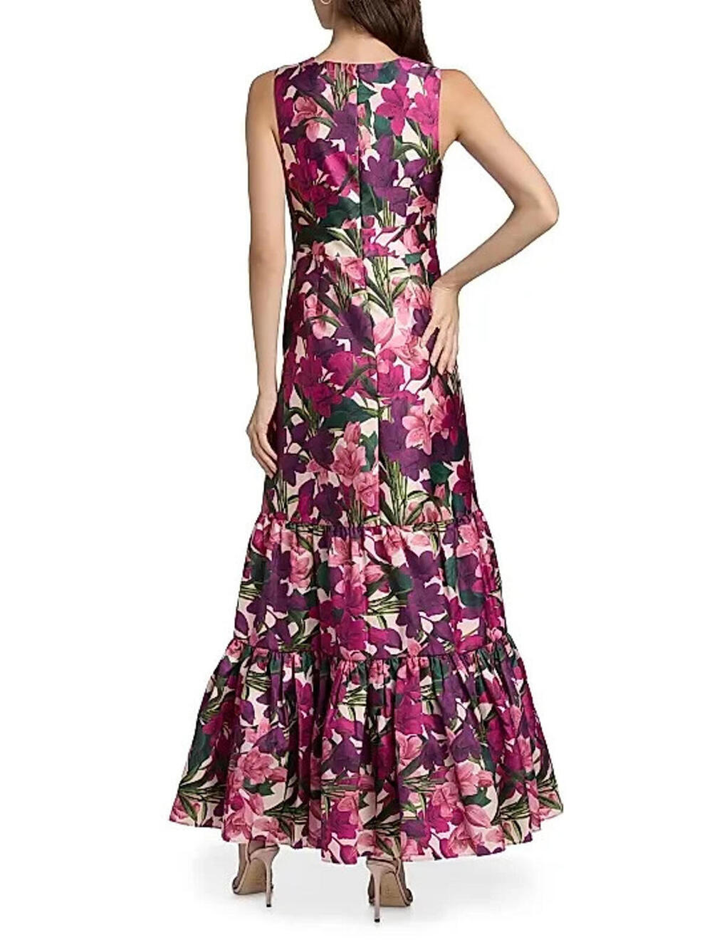 NEW, SACHIN & BABI Rori Floral Sleeveless Mikado Gown SZ 12 #LD260 - Picture 4 of 11